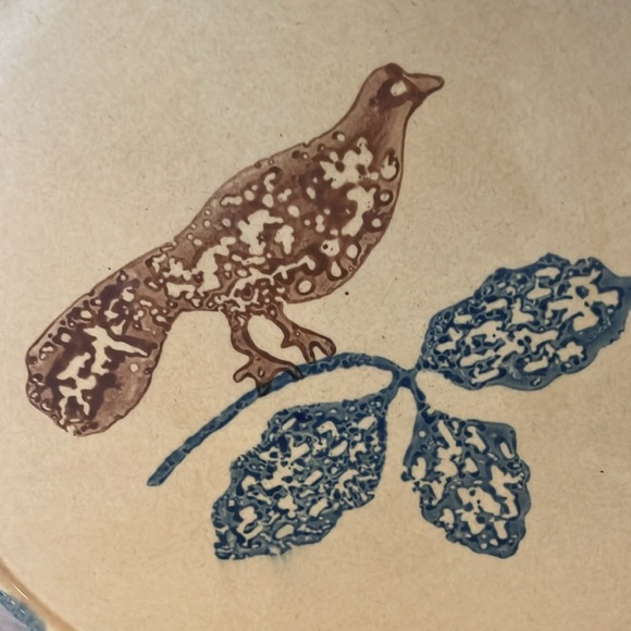 Vintage Pfaltzgraff Stoneware Cake Plate America Pattern Bird Handles USA 13” - Picture 2 of 8